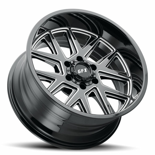 20" Voxx G-FX TM6 Gloss Black Milled Wheel 20x10 5x5 -24mm Rim For Jeep