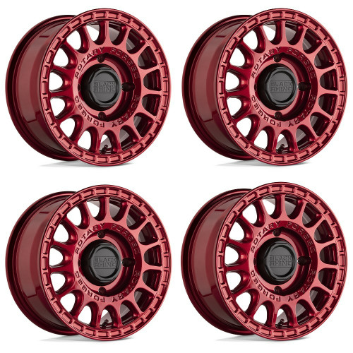Set 4 Black Rhino Powersports Sandstorm Utv 15x7 4x156 Candy Red Wheels 15" 36mm