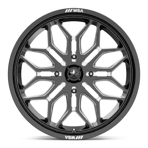 MSA Offroad Wheels M47 Sniper 20x7 4x156 Gloss Black Milled Wheel 20" 10mm Rim