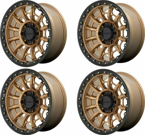 Set 4 KMC KM547 Carnage 17x9 6x5.5 Matte Bronze With Black Lip Wheels 17" 0mm