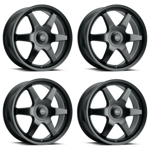 Set 4 18" Voxx Riva Matte Black Wheels 18x8 5x115 5x120 20mm Rims