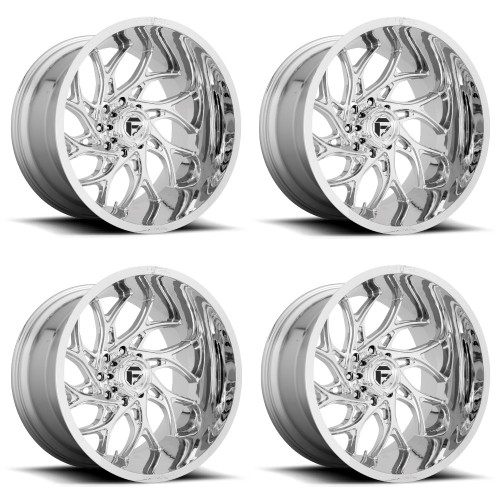 Set 4 20" Fuel D740 Runner 20x10 8x6.5 Chrome Wheels -18mm Lifted Truck Rims
