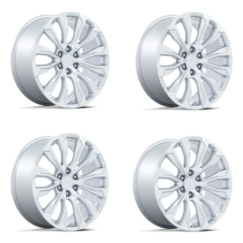 Set 4 Performance Replicas PR211 24x10 6x5.5 Silver Machine Face Wheels 24" 31mm