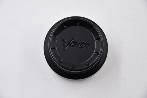 Vision Wheels Matte Black w/ Gloss Black Logo Wheel Center Cap Hub Cap C425MB-CAP 2.75" Snap In