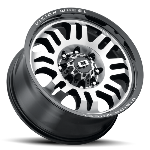 18" Vision 409 Inferno Gloss Black Machined Face 8x180 Wheel -12mm For Chevy GMC