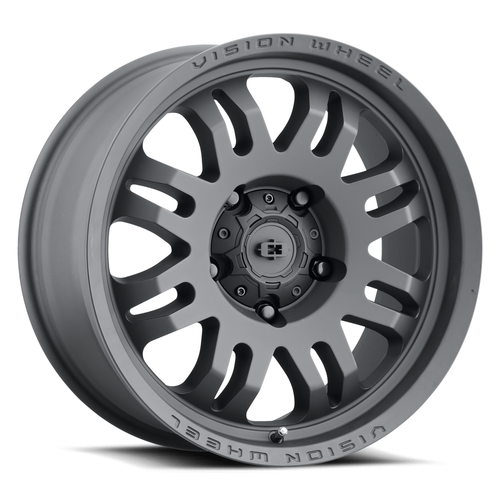 17" Vision 409 Inferno Satin Black 6x4.5 Wheel 0mm Rim For Dodge Nissan Suzuki