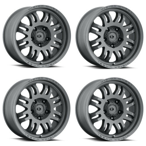 Set 4 17" Vision 409 Inferno Satin Black 6x4.5 Wheel 0mm For Dodge Nissan Suzuki