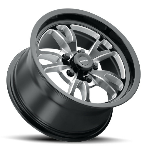 15" Vision American Muscle 149 Patriot Gloss Black Milled 5x4.5 Wheel 51mm Rim