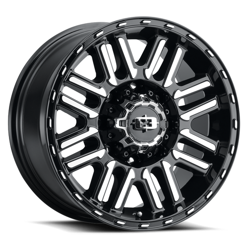Set 4 18" Vision Off Road 348 Nexus Gloss Black Machined 8x170 Wheels 0mm Rims