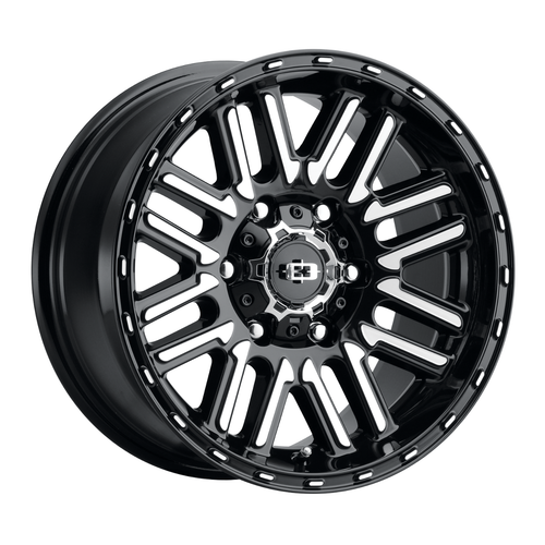 Set 4 18" Vision Off Road 348 Nexus Gloss Black Machined 5x5 Wheels 0mm Rims