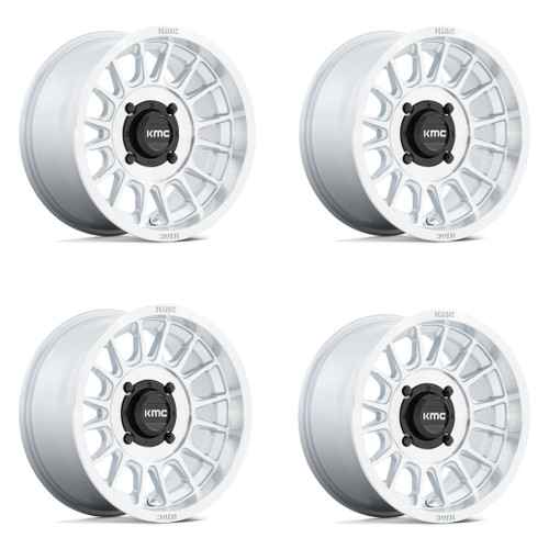 Set 4 15" KMC Powersports KS138 Impact 15x7 4x137 10mm Silver Machine Face Rims Set 4 15" KMC Powersports KS138 Impact 15x7 4x137 10mm Silver Machine Face Rims