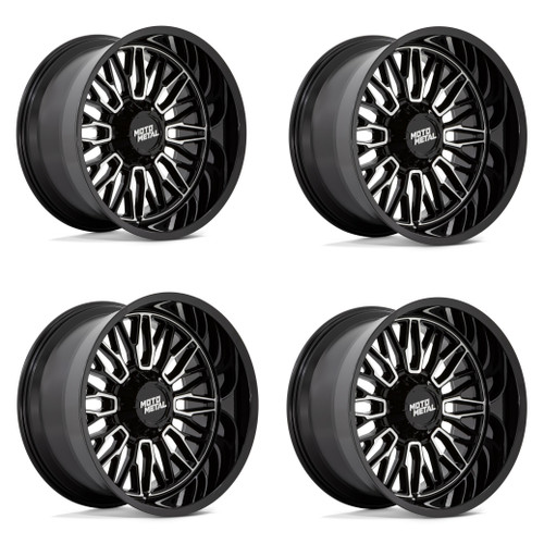 Set 4 Moto Metal MO809 Stinger 22x10 8x180 Gloss Black Machined Wheels 22" -18mm