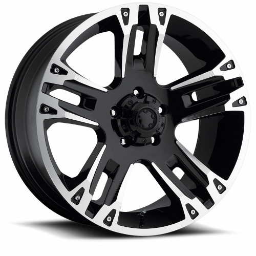 17" Ultra 235B Maverick 17x8 Gloss Black with Diamond Cut 5x5 Wheel 10mm Rim
