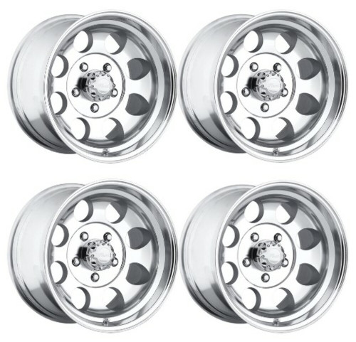 Set 4 15" Pacer 164P LT Mod Polished  15x7 Wheels 5x4.50 -09mm