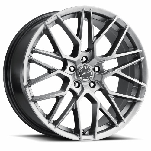 17" Platinum 459G Retribution 17x8 5x4.5 Bright Graphite w/Clear Coat Wheel 40mm