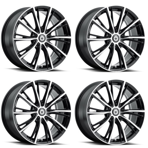 Set 4 18" Konig 53MB Impression gloss black with machined spokes and lip-edge 18x8 Wheels 5x112 +45mm