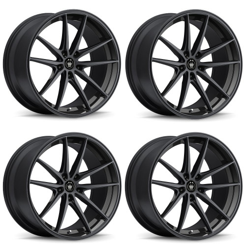 Set 4 18" Konig 37B Oversteer Gloss Black 18x8 Wheels 5x100 45mm Street Rims