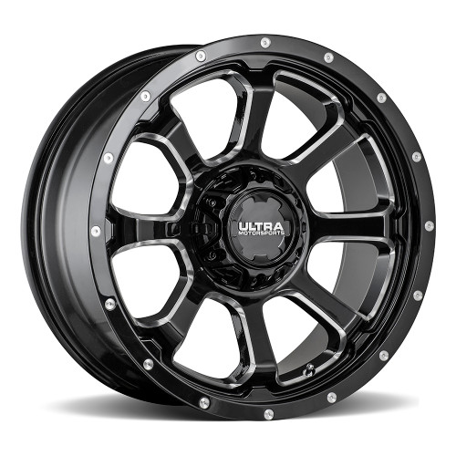 Set 4 18" Ultra 219BM Nemesis Gloss Black Milled 18x9 Wheels 6x135 6x5.5 18mm