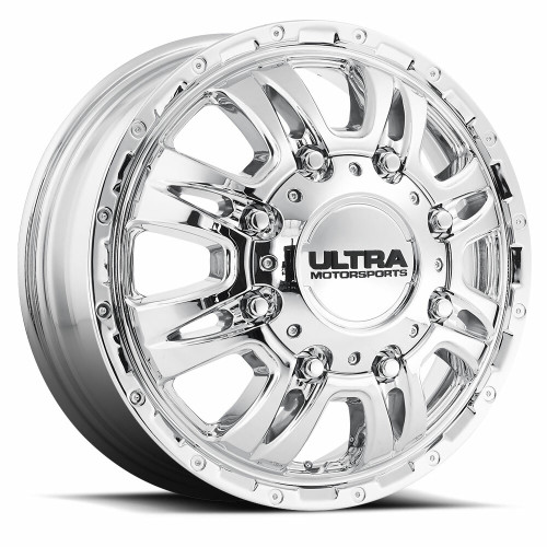 17" Ultra 049C Predator Dually 17X6.5 8x6.5 Chrome Plated Front Wheel 129mm Rim