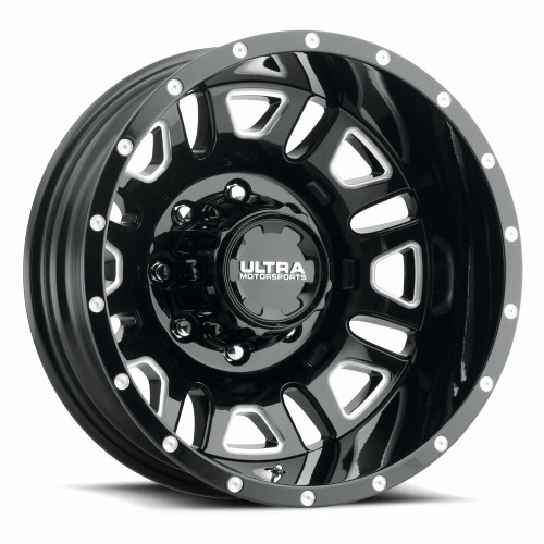 17" Ultra 003RBM Hunter Dually 17x6.5 8x210 Black Milled Rear Wheel -140mm Rim