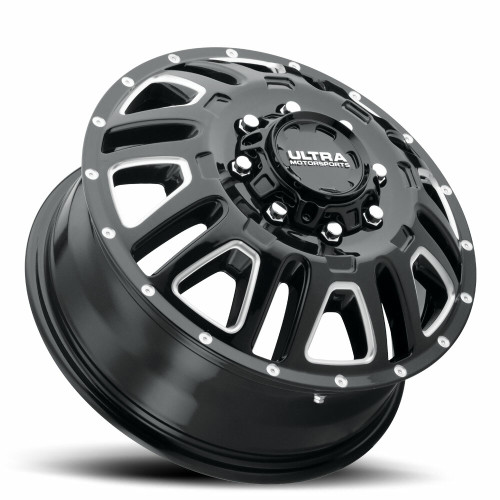 17" Ultra 003FBM Hunter Dually 17x6.5 8x200 Black Milled Front Wheel 129mm Rim