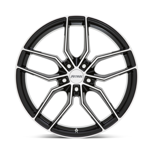 19" Petrol P5C 19x8 5x115 Gloss Black W/ Machined Face Wheel 40mm Street Car Rim