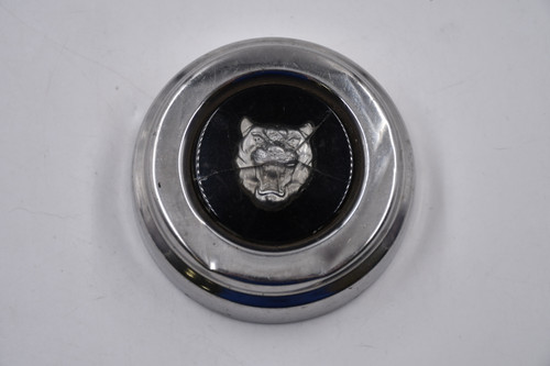 Jaguar Chrome Aluminum w/ Black & Silver Logo Wheel Center Cap Hub Cap JAGUAR/3.375 3.375" 82-'87 Jaguar