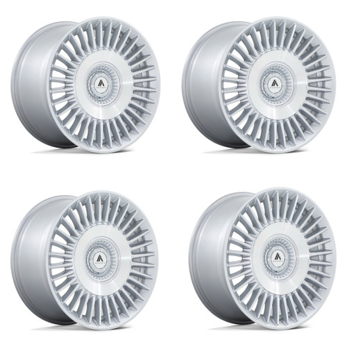 Set 4 Asanti Black ABL-40 Tiara 22x10.5 5x115 5x120 Silver Machine Rims 22" 18mm