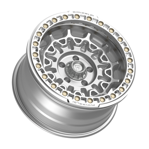 17" Fittipaldi Off Road FB150M 17x9 Machined Silver 5x5 Wheel -15mm For Jeep Rim