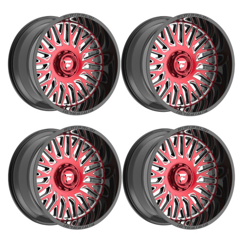 Set 4 26" Fittipaldi FA07MBRM 26x12 Machined Black Red 6x135 6x5.5 Truck Wheels