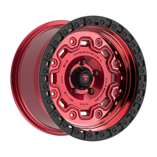 Set 4 17" Fittipaldi Off Road FT100RTB 17x9 Red Tint Black Wheels 5x5 -12mm Rims