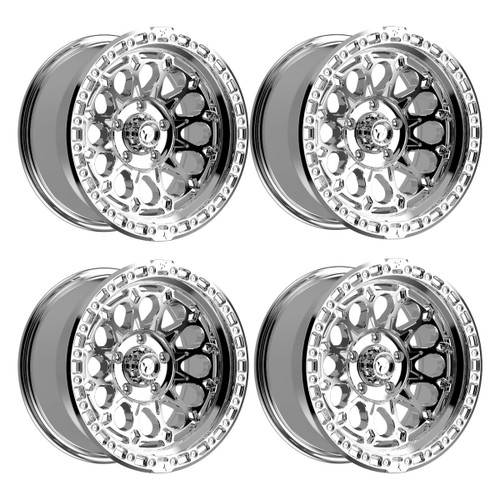 Set 4 17" Fittipaldi Off Road FT101MC 17x9 Mirror Coat Wheels 6x5.5 -12mm Rims