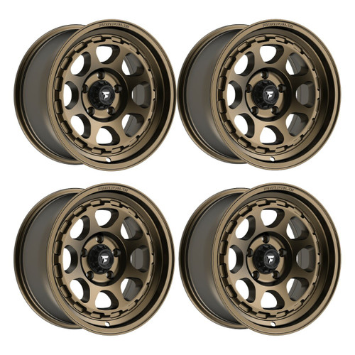 Set 4 17" Fittipaldi Off Road FT103Z 17x8.5 Satin Bronze Wheels 6x5.5 00mm Rims