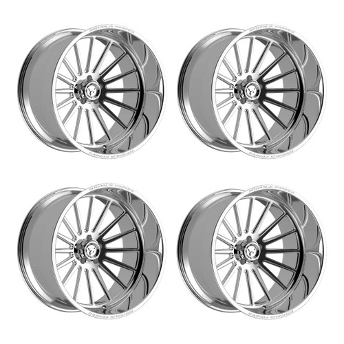 Set 4 24" Fittipaldi Off Road FTF504P 24x14 Polished 8x6.5 Wheels -76mm Rims