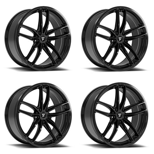 Set 4 18" Fittipaldi 361B 18x8 Gloss Black 5x112 Wheels 25mm Rims