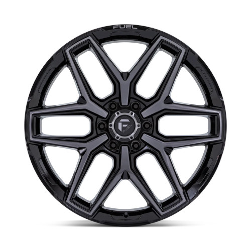 18" Fuel Flux 18x9 6x135 20mm Gloss Black Brushed Face Gray Tint Truck SUV Wheel