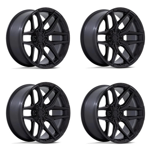 Set 4 18" Fuel Flux 18x9 6x135 1mm Blackout Wheels For Ford Lincoln Truck Rims