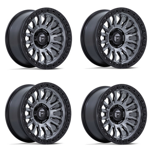 Set 4 Fuel  FC857 Rincon 20x10 5x5 Matte Gunmetal Black Lip Wheels 20" -18mm