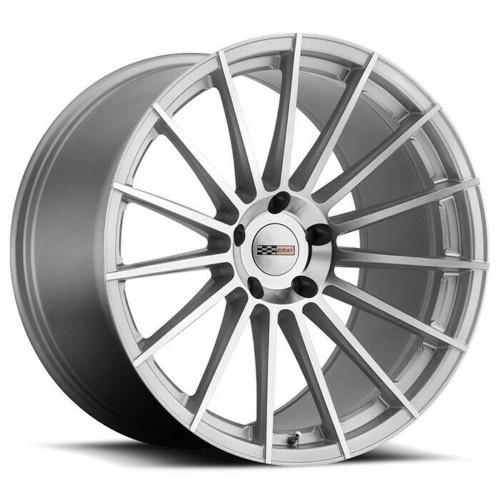 19" Cray Mako 19x10.5 Silver W/ Mirror Cut Face 5x4.75 Wheel 65mm Rim