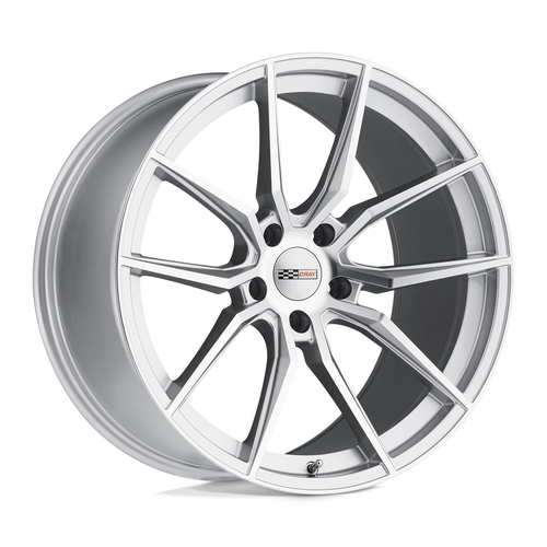 Set 4 Cray Spider 20x9.5 5x4.75 Silver W/ Mirror Cut Face Wheels 20" 56mm Rims