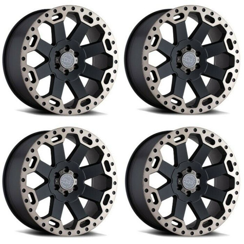 Set 4 Black Rhino Warlord 17x9 6x5.5 Black W  Machined Tint Wheels 17" 12mm