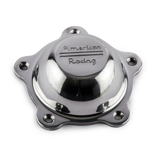 American Racing Torq Thrust II 3505293 polished wheel center cap front view
