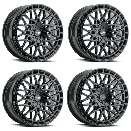 Set 4 18" Voxx V?xx Enzo Gloss Black Wheels 18x8 5x112 5x120 45mm Rims