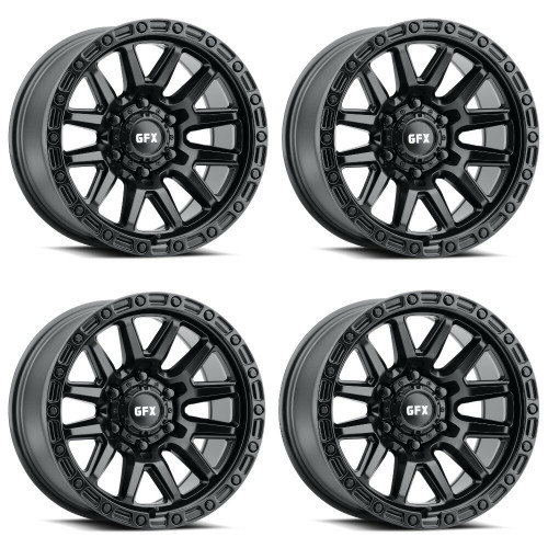 Set 4 17" Voxx G-FX T26 Matte Black Wheels 17x9 6x5.5 12mmTruck Suv Rims