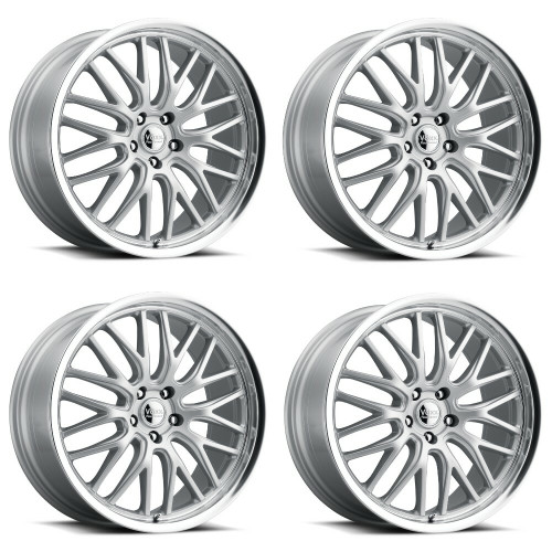 Set 4 19" Voxx Masi Silver Mirror Mach Lip Wheels 19x8.5 5x120 35mm Rims