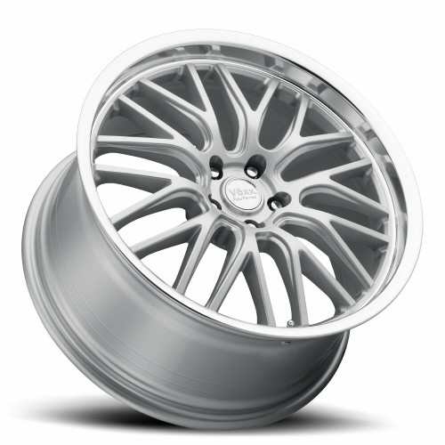 18" Voxx Masi Silver Mirror Mach Lip Wheel 18x8 5x120 45mm Rim
