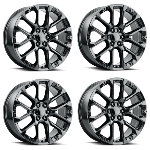 Set 4 22" Voxx Replica SRV Gloss Black Wheels 22x9 6x5.5 28mm Rims