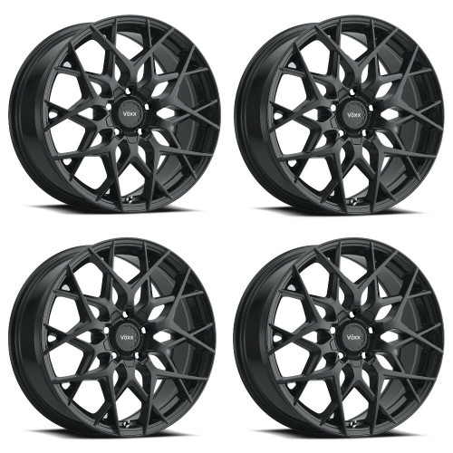 Set 4 18" Voxx Paso Matte Black Wheels 18x8 5x110 5x115 45mm Rims