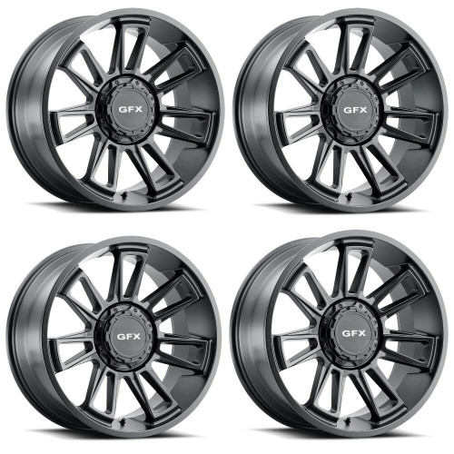 Set 4 18" Voxx G-FX TR21 Matte Black Wheels 18x9 5x5 5x5.5 12mm Truck Rims