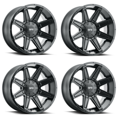 Set 4 18" Voxx G-FX TR23 Matte Black Wheels 18x9 6x135 6x5.5 12mm Truck Suv Rims